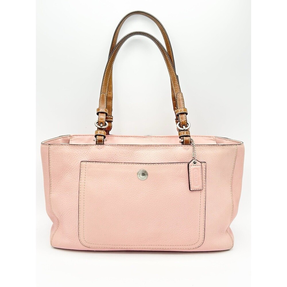 Coach Chelsea East West Leather Shoulder Bag Tote F10892 Light Pink Brown